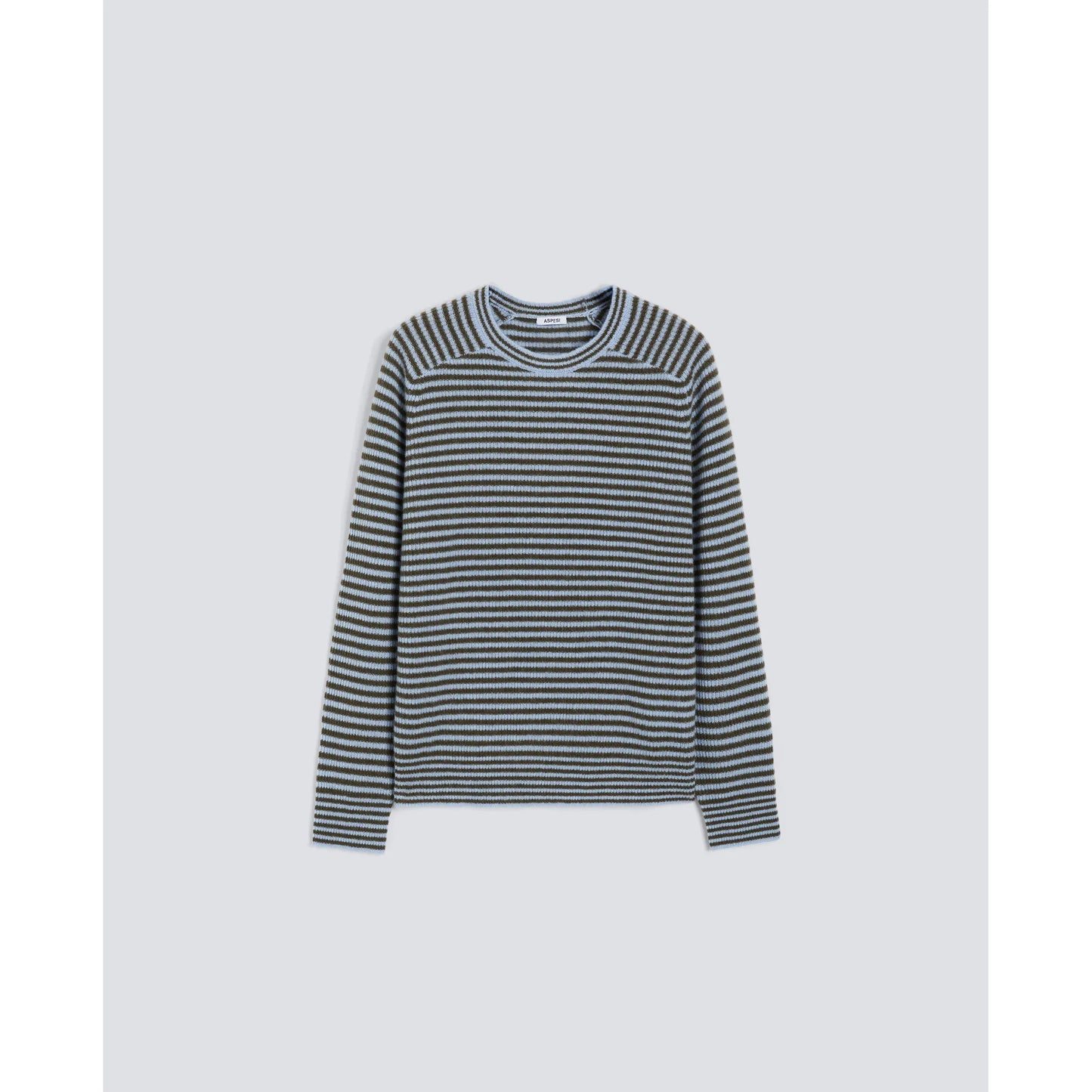 Pure Cashmere Crewneck Sweater - Light Blue Stripe - DUNE + SALT