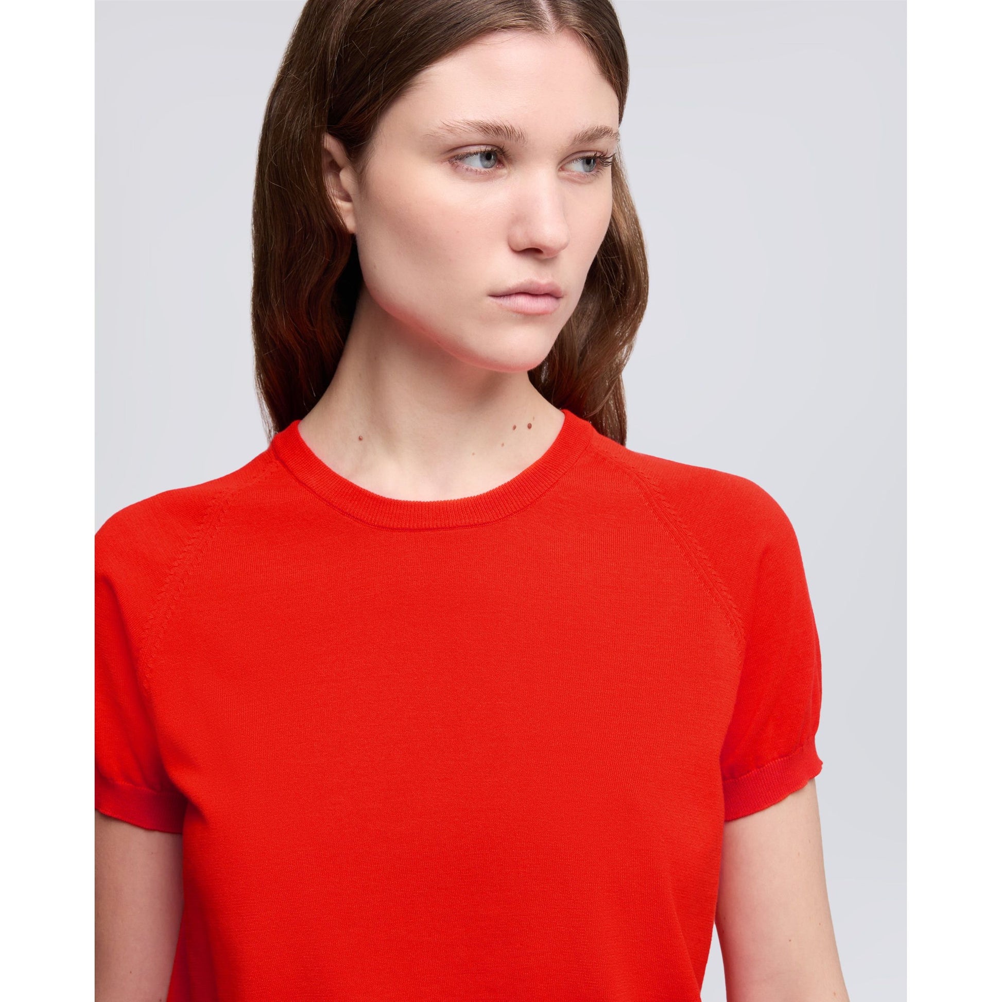 Pure Cotton Crewneck T-Shirt - Coral - DUNE + SALT