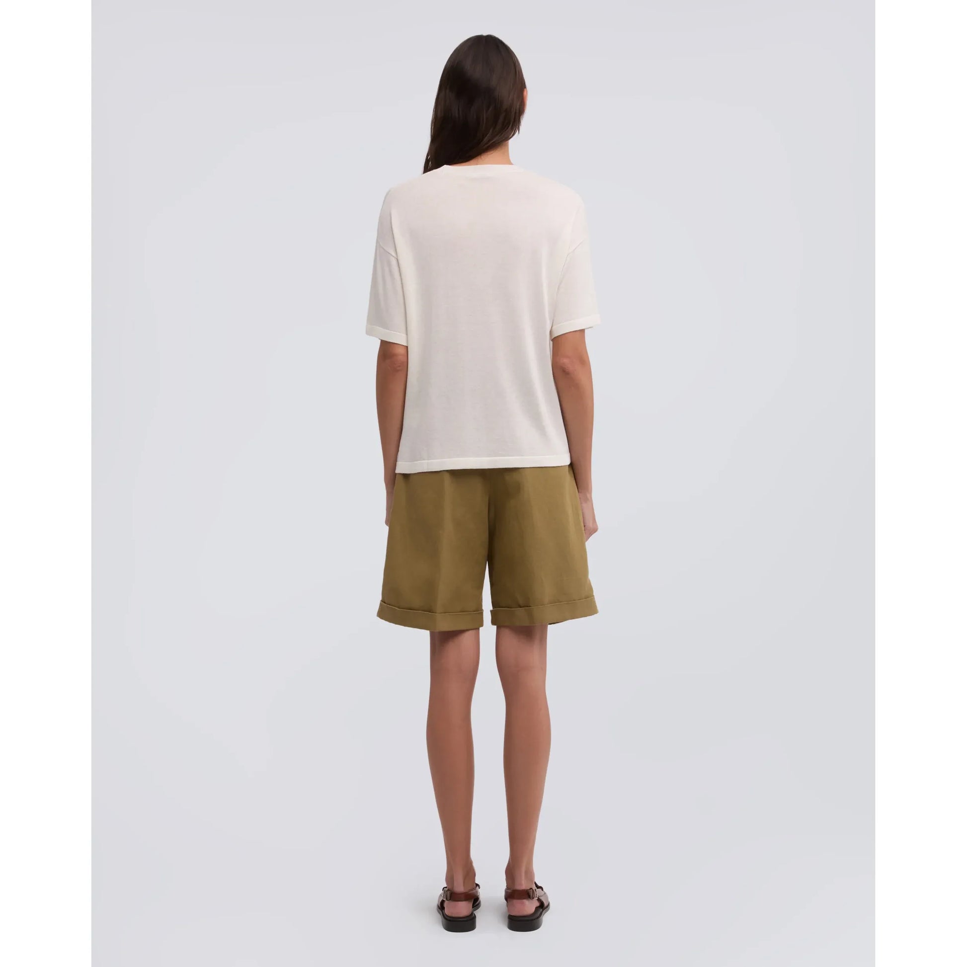 Silk/Cotton/Cashmere Knitted T-Shirt - White - DUNE + SALT