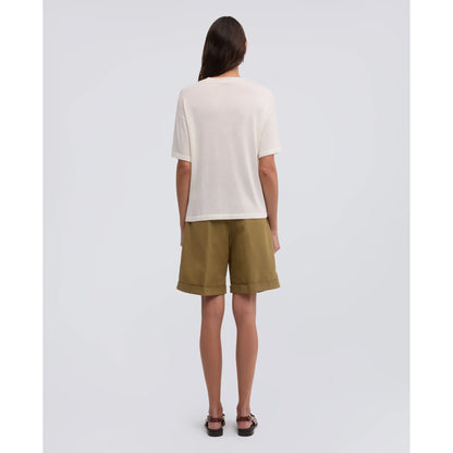 Silk/Cotton/Cashmere Knitted T-Shirt - White - DUNE + SALT