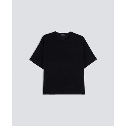 Silk/Cotton/Cashmere Knitted T-Shirt - Black Navy - DUNE + SALT