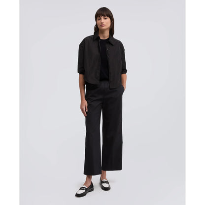 Silk/Cotton/Cashmere Knitted T-Shirt - Black Navy - DUNE + SALT