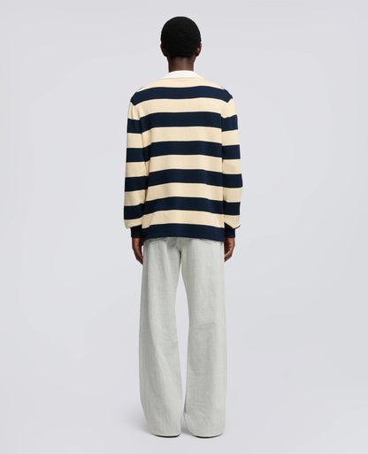 Cotton-Yarn Longsleeve Polo Shirt - Corda/Blue - DUNE + SALT