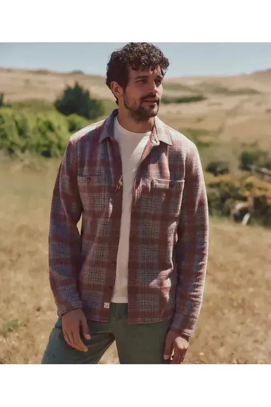 Pacifica Stretch Twill Shirt - Marsala Plaid - DUNE + SALT