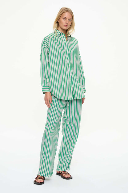 Cala Striped Drawstring Pants - Green Hills/White/Navy