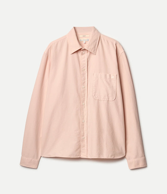 Cropped Boxy Style Cotton Oxford Long Sleeve Shirt - Shell - DUNE + SALT