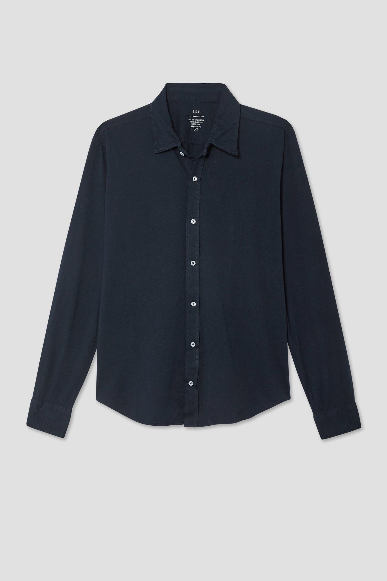 L/S Supima Jersey Easy Shirt - Navy - DUNE + SALT