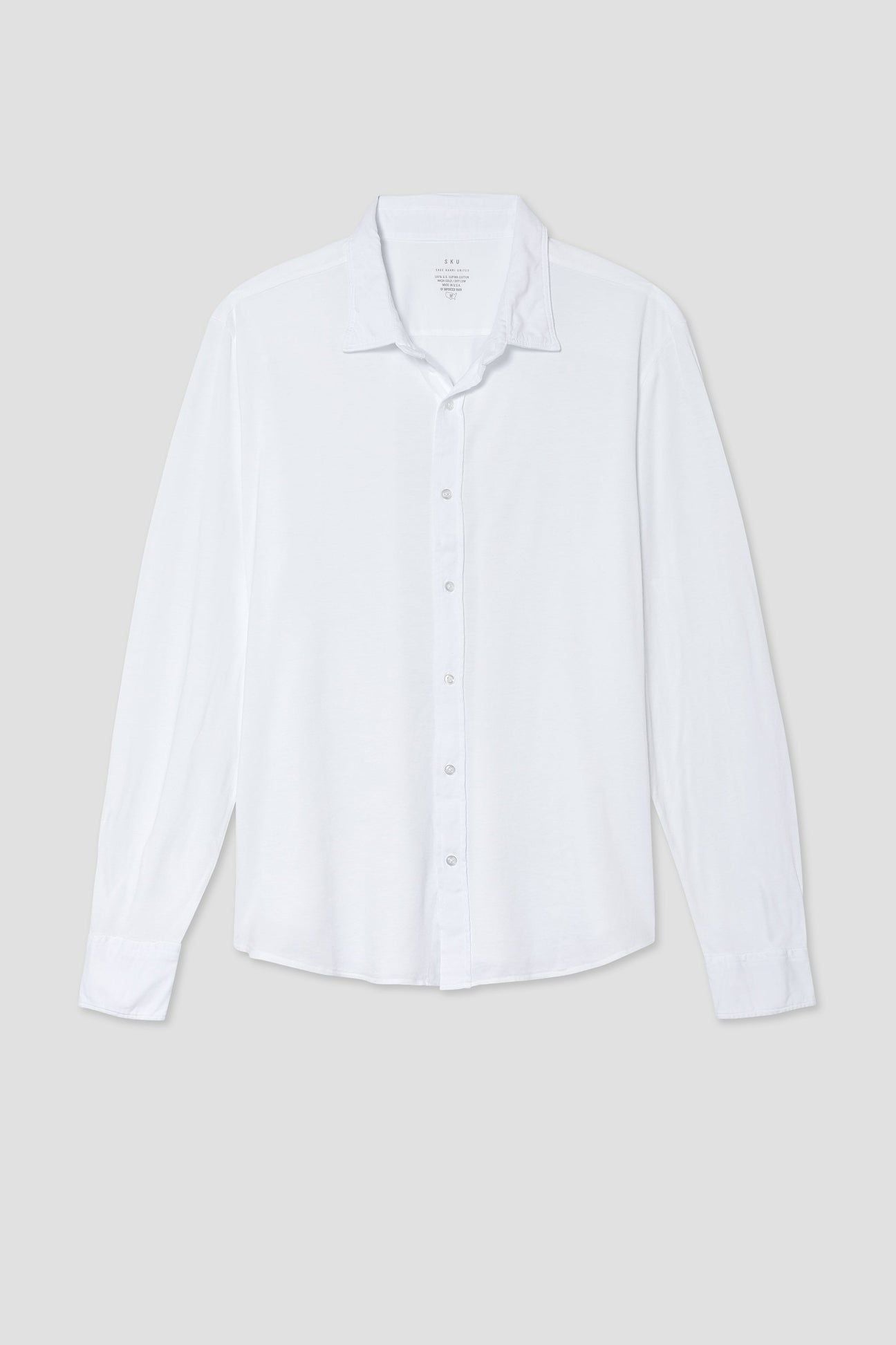 L/S Supima Jersey Easy Shirt - White - DUNE + SALT