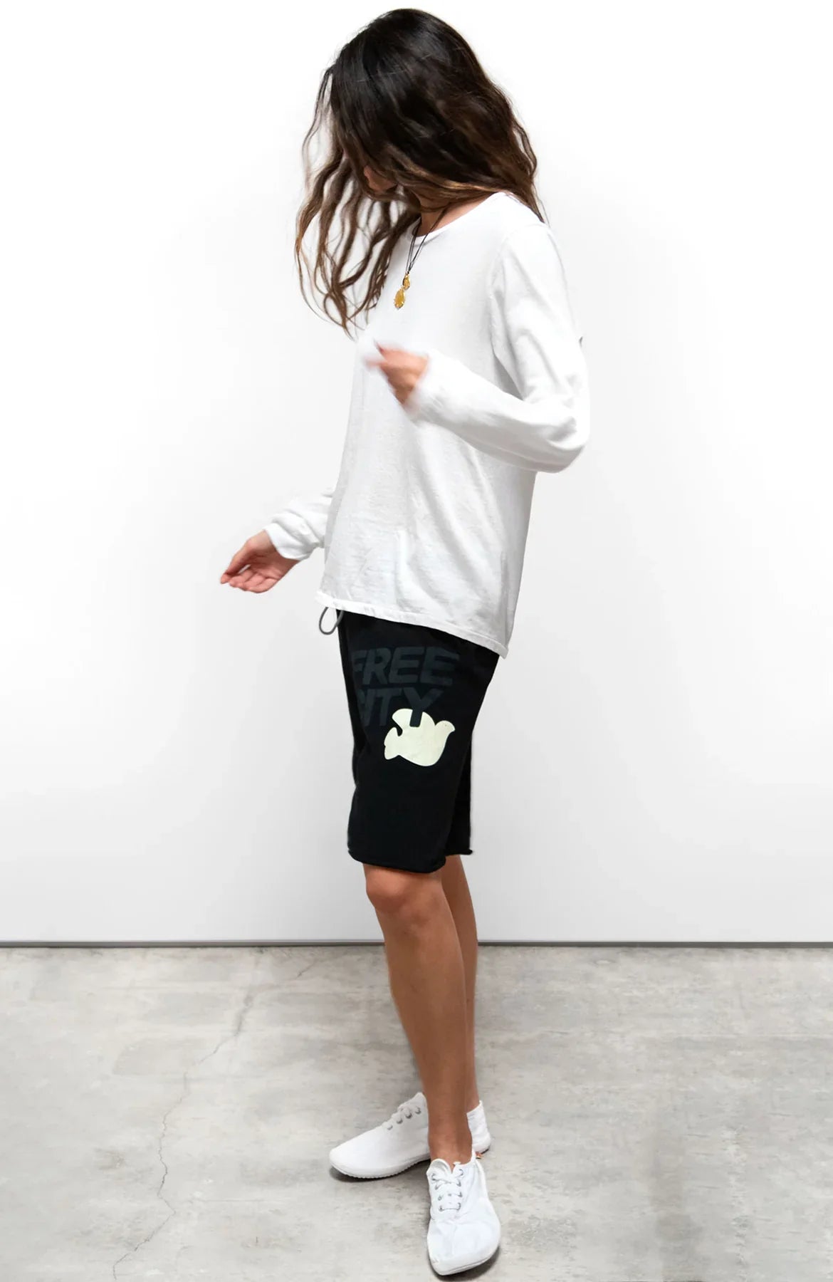 FreeCity FREECITY CUTOFFS - Eatgreen White Smoke