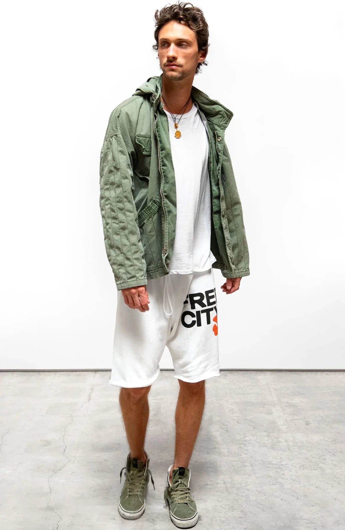 FreeCity FREECITY CUTOFFS - Eatgreen White Smoke
