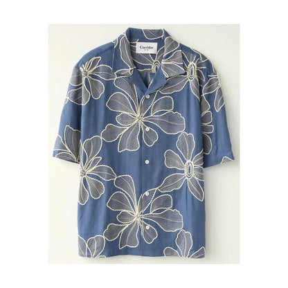 Applique Hawaiian SS Camp - Blue - DUNE + SALT