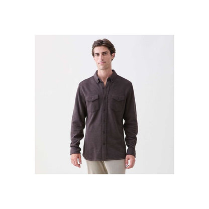 Rex Soft Knit Shirt - Dark Brown Heather - DUNE + SALT