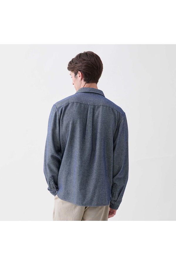 Dylan Brushed Twill Overshirt - Navy - DUNE + SALT