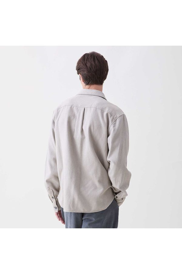 Dylan Brushed Twill Overshirt - Khaki - DUNE + SALT