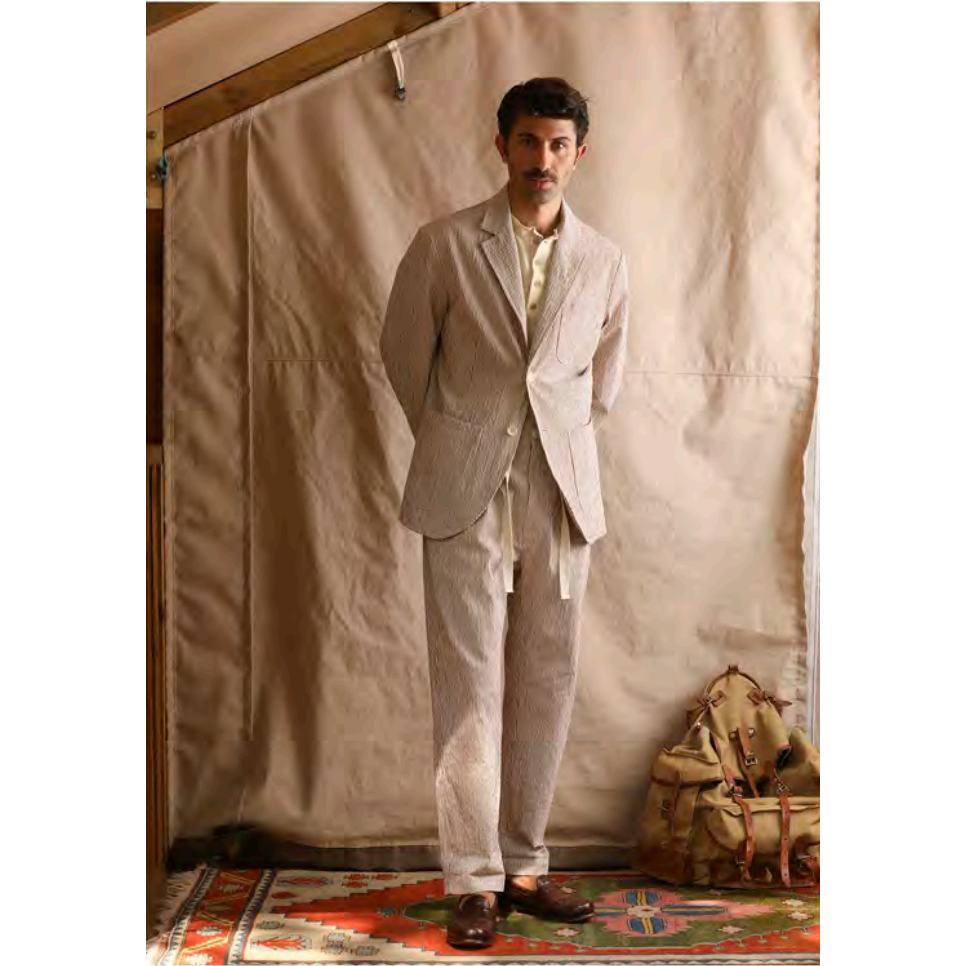 Brest Unlined Blazer - Sand/White Stripe - DUNE + SALT