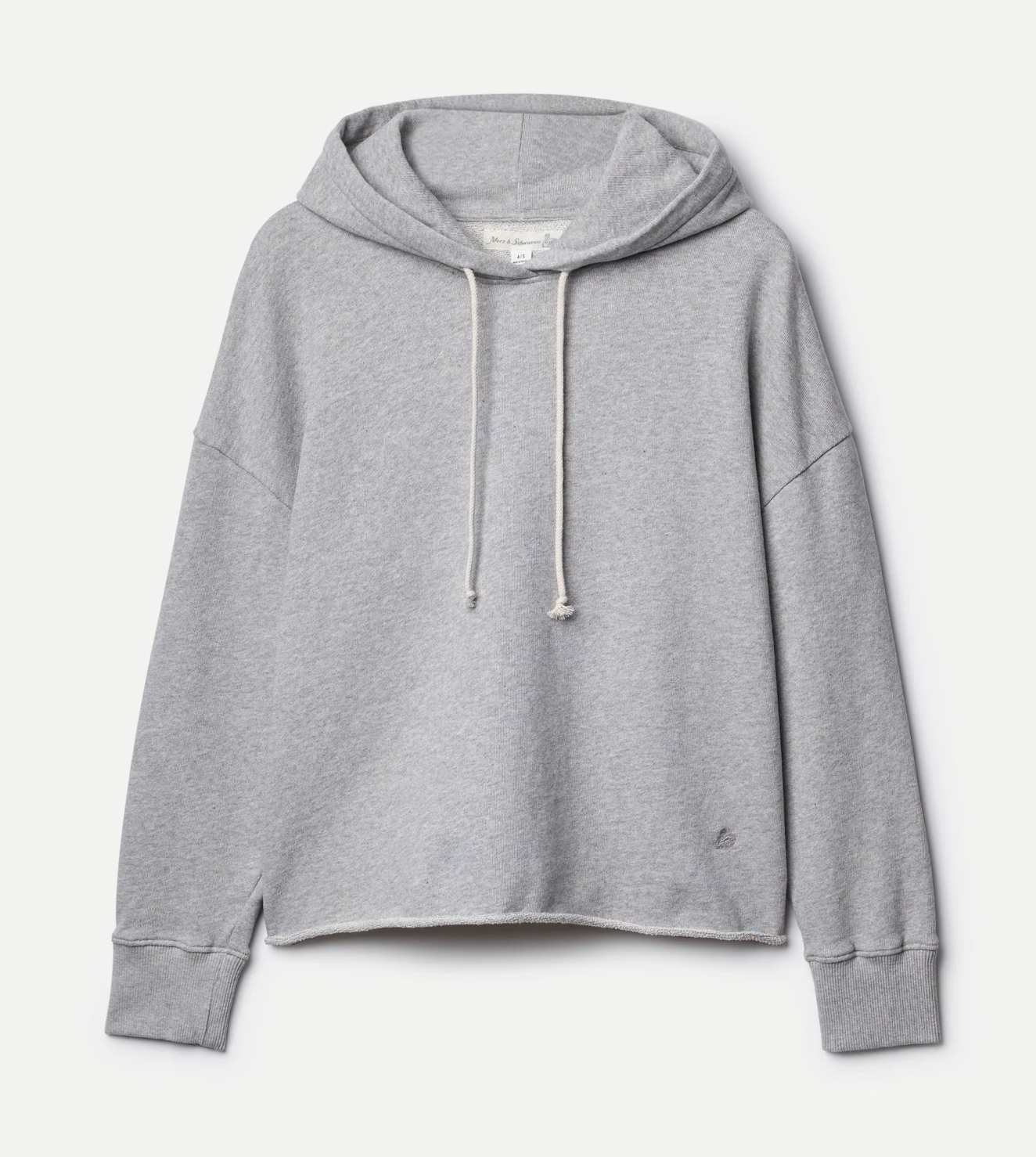 Retro Fleece Hoodie With Raw Hem - Grey Melange - DUNE + SALT