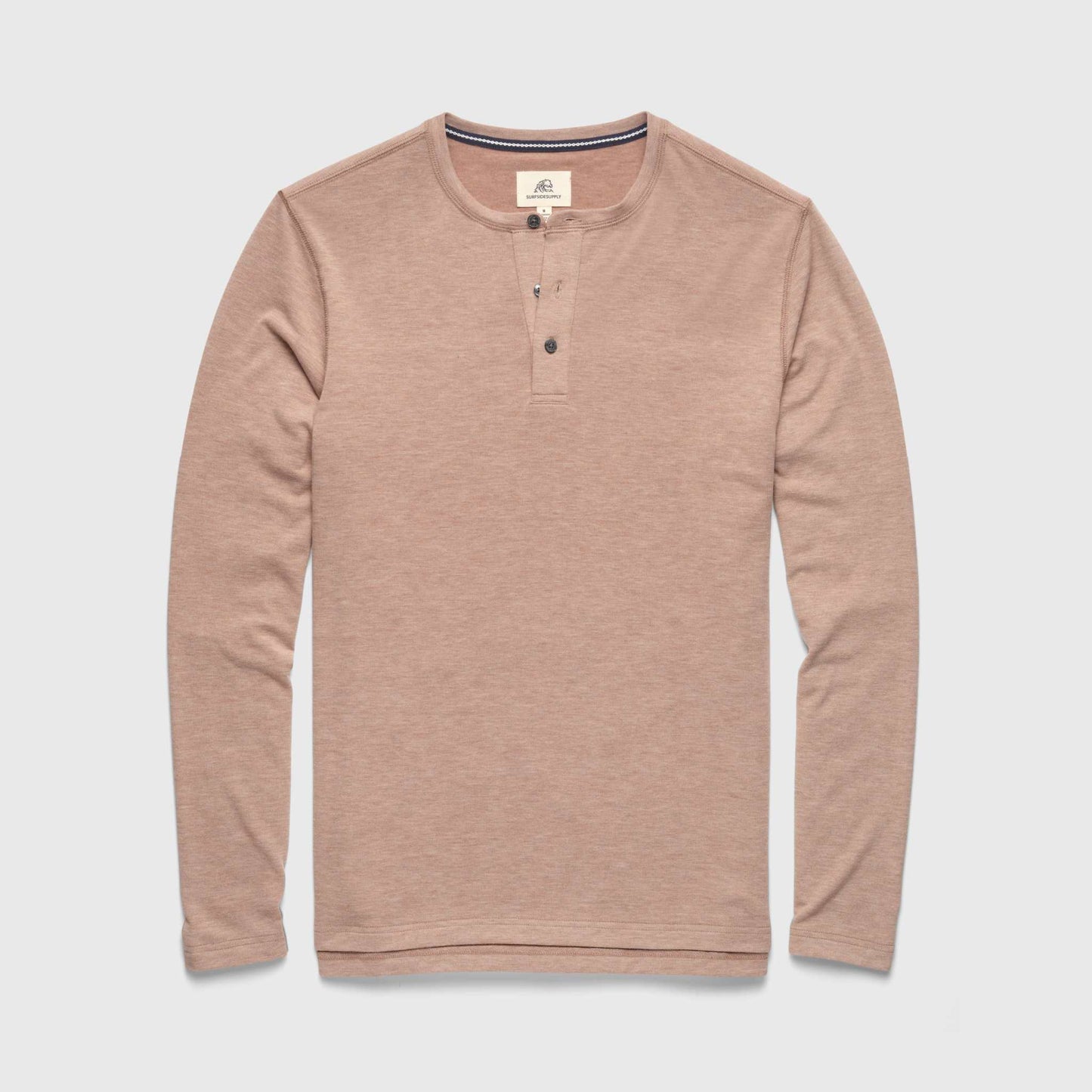 Sean Super Soft Classic Henley - Camel Heather