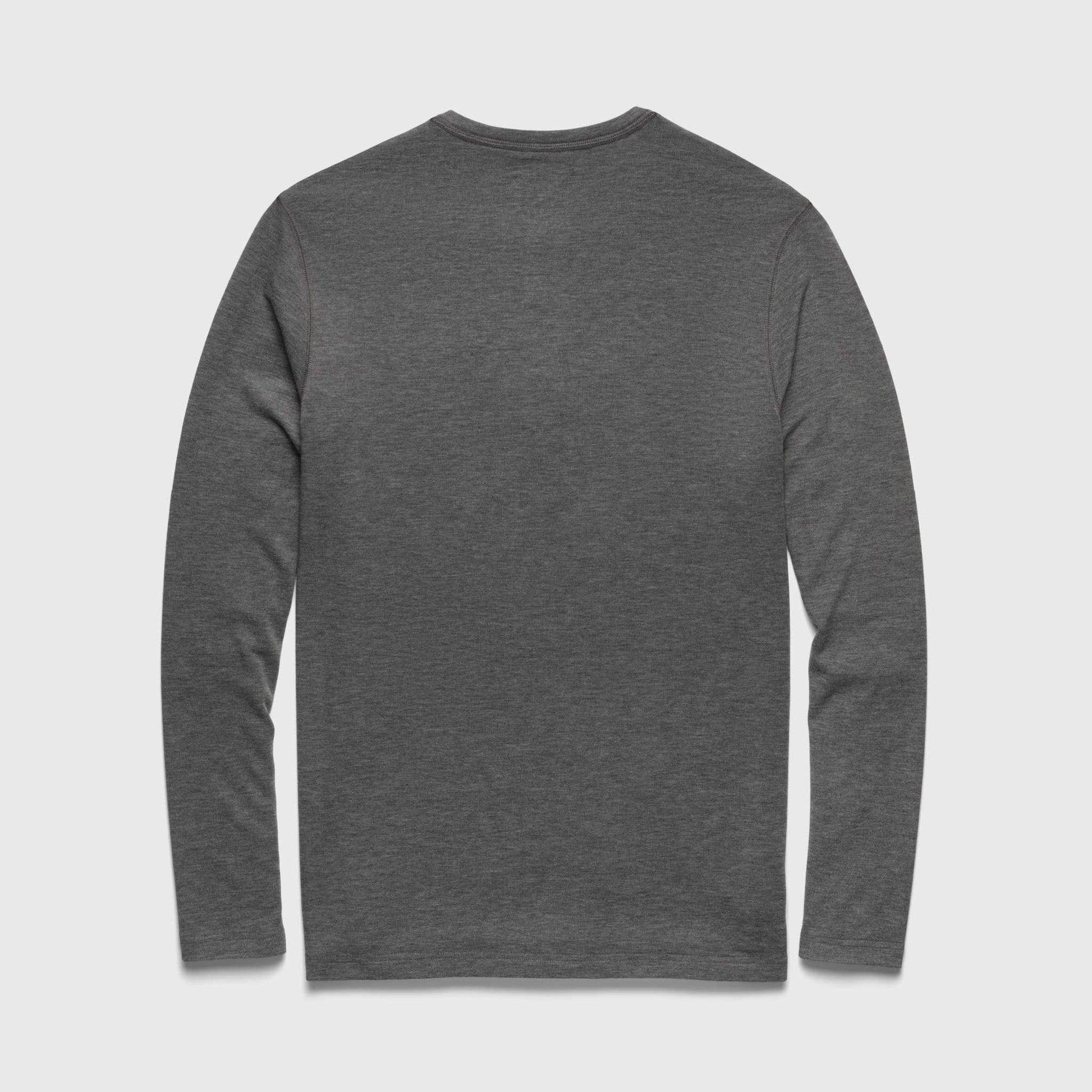 Surfside Supply Sean Super Soft Classic Henley - Charcoal Heather Dim Gray