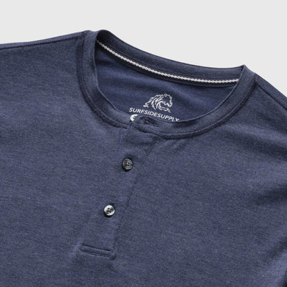 Surfside Supply Sean Super Soft Classic Henley - Navy Heather Dark Slate Gray