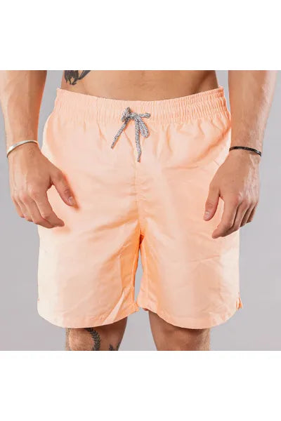 Cyclist Liner Swim Trunks - Orange Solid Linen - DUNE + SALT