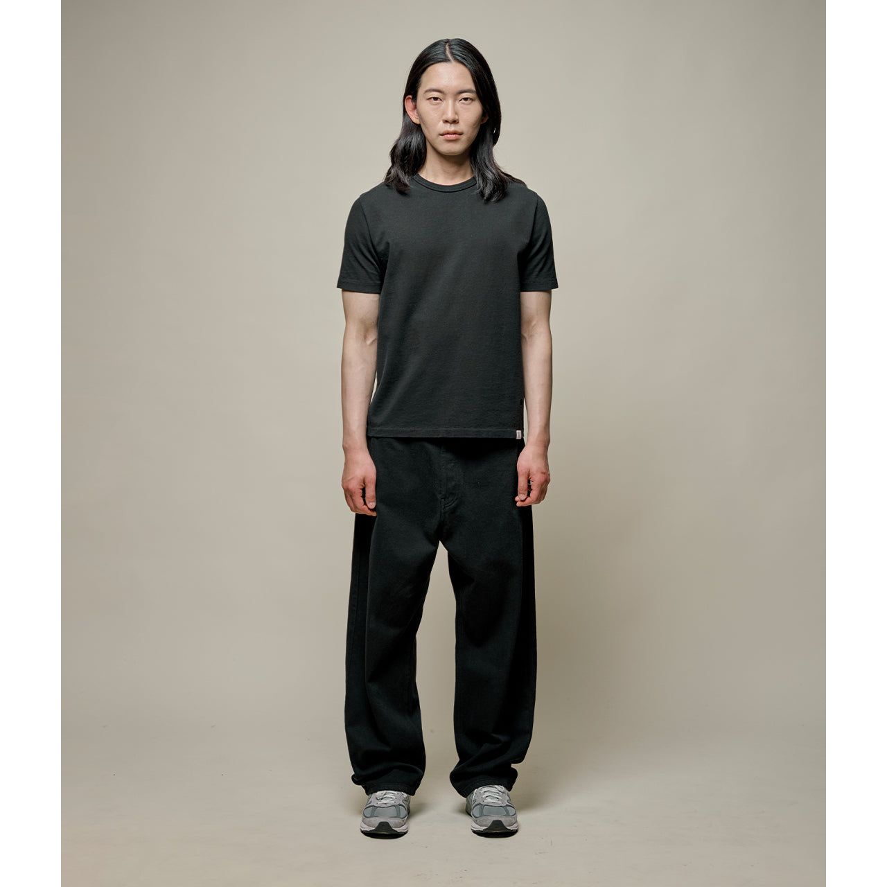 Merz B. Schwanen Classic Cotton Jersey T-Shirt - Black Dark Gray