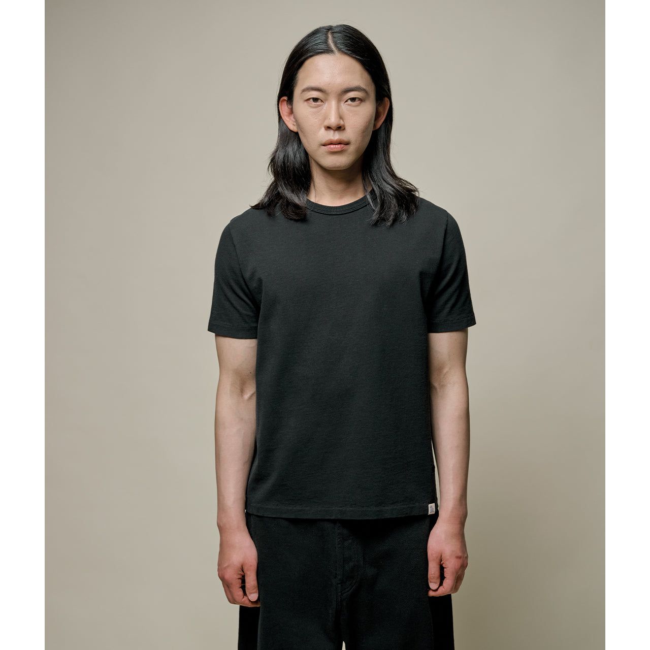 Merz B. Schwanen Classic Cotton Jersey T-Shirt - Black Dark Gray