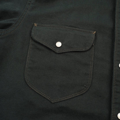 Bode Twill Western Shirt - Forest Green