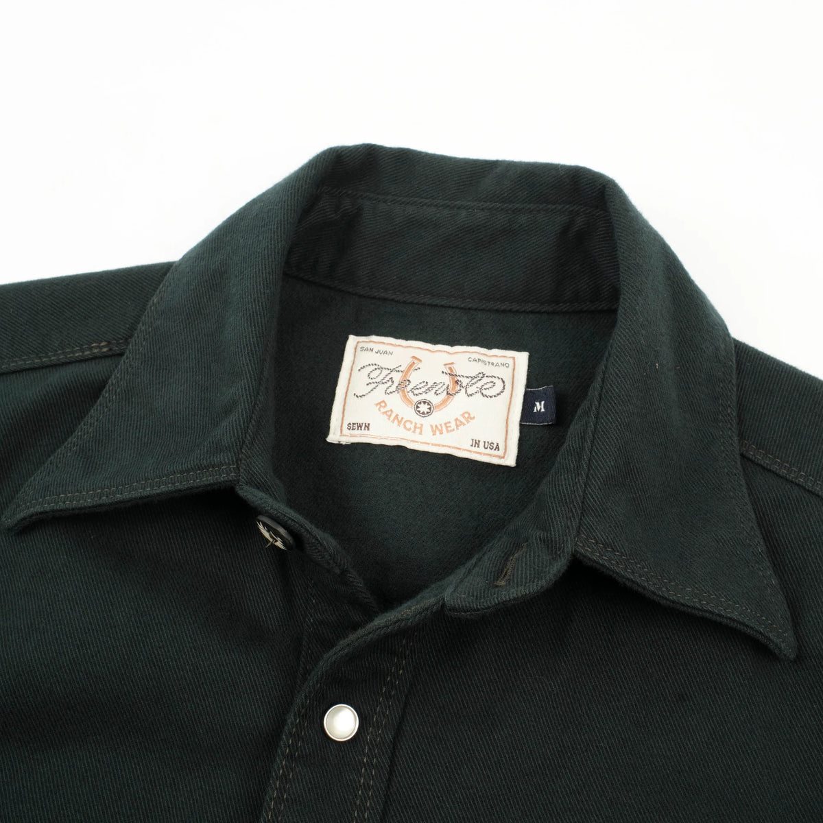 Bode Twill Western Shirt - Forest Green