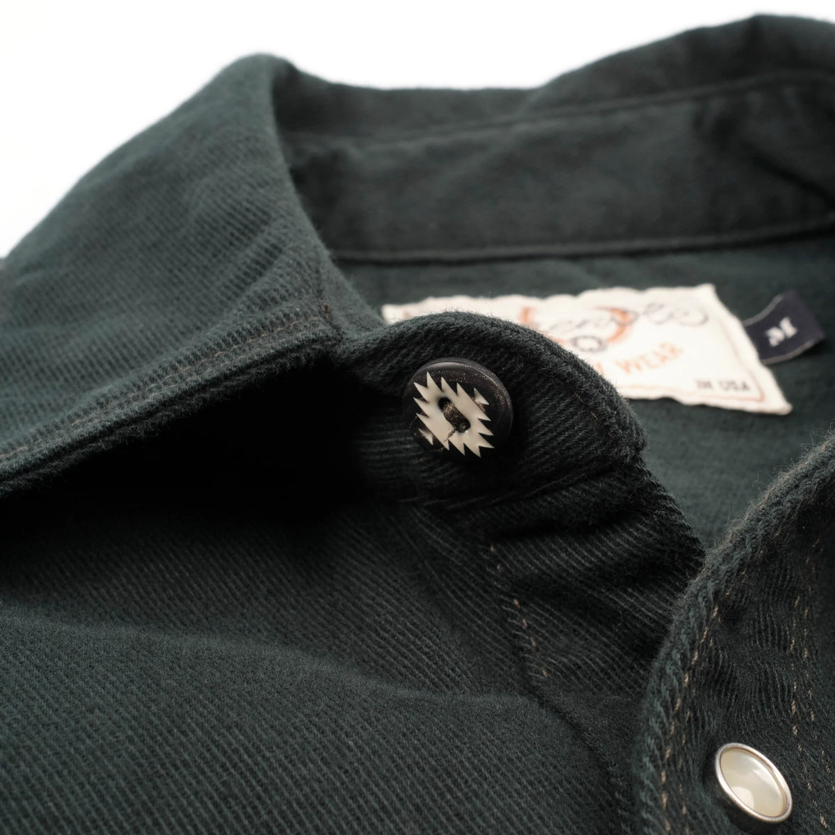 Bode Twill Western Shirt - Forest Green