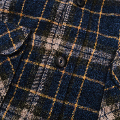 Men's Freenote Cloth Jepson Yarn-Dyed Flannel Shirt in River Blue Plaid, featuring a soft, woven fabric and classic plaid pattern.