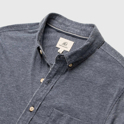 Tony Burnout Knit Shirt - Navy Blazer - DUNE + SALT