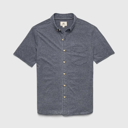 Tony Burnout Knit Shirt - Navy Blazer - DUNE + SALT