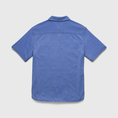 Tony Burnout Knit Shirt - Wedgewood Blue - DUNE + SALT