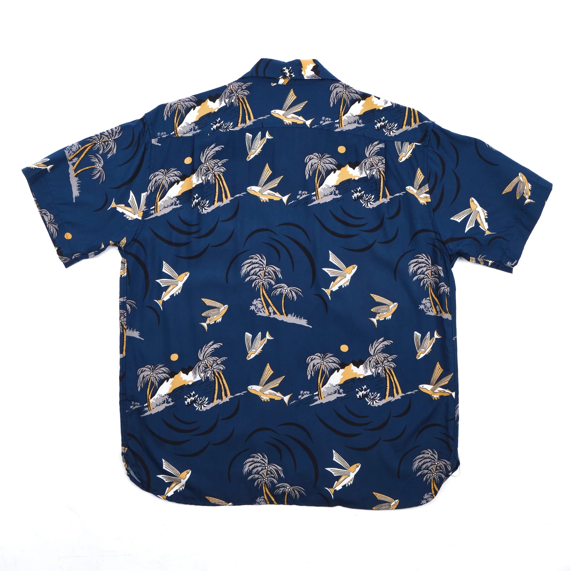 Dean Double Pocket SS Shirt - Navy Flying Fish - DUNE + SALT