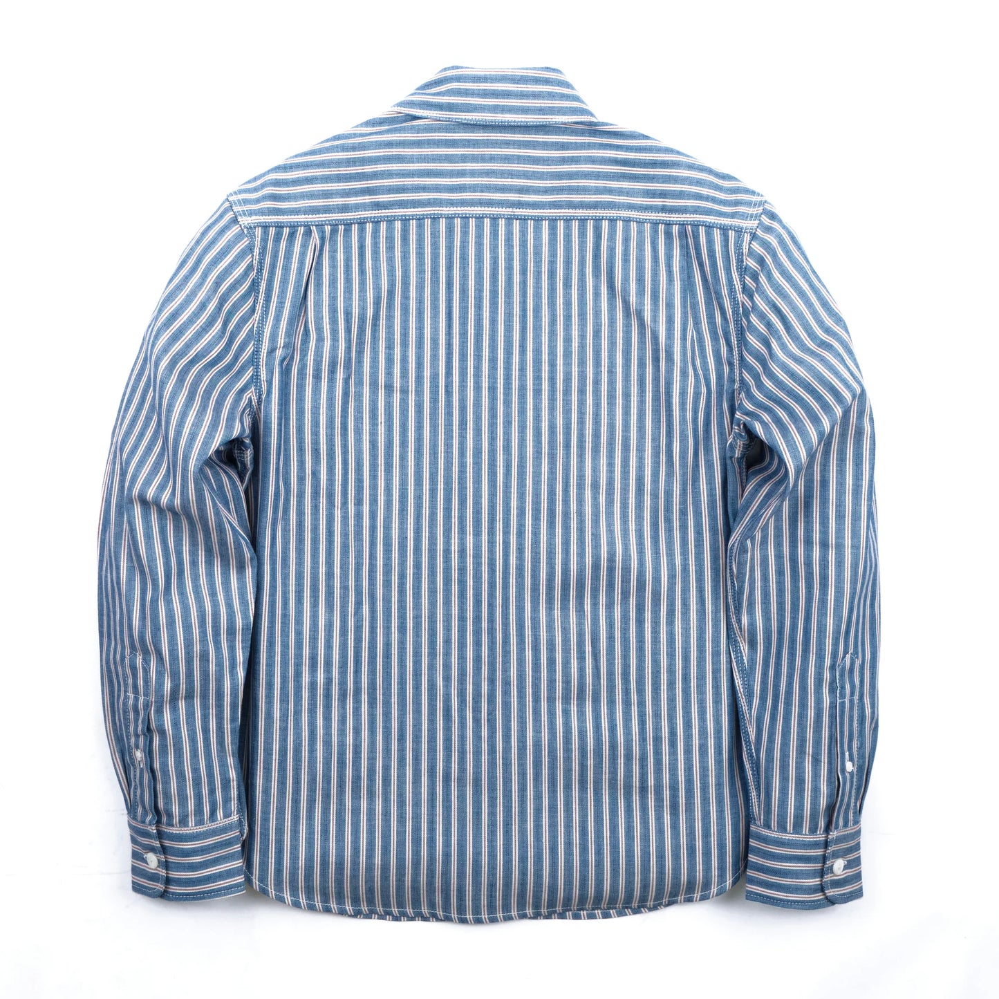 Men's Bodie Acorn Pocket Shirt by Freenote Cloth with selvedge stripe fabric, featuring a chest pocket and classic button-down design.