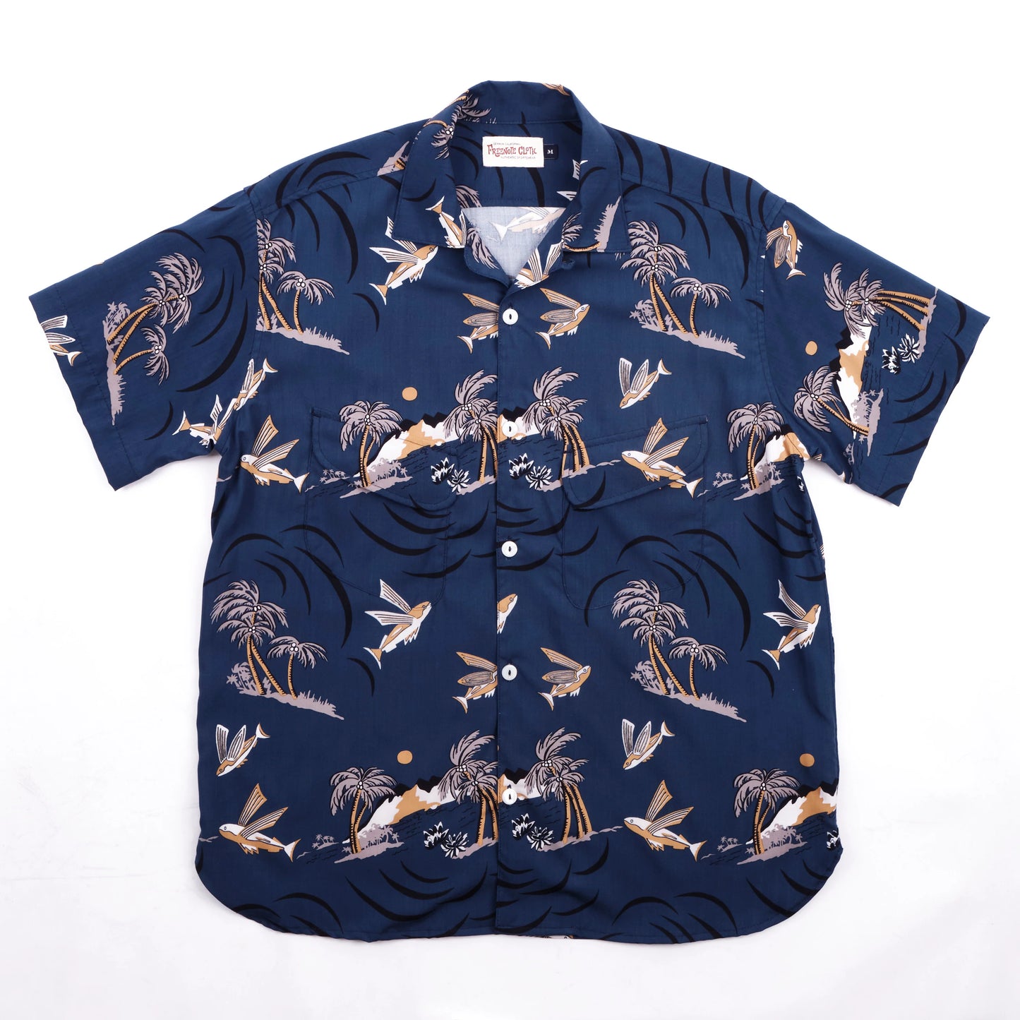 Dean Double Pocket SS Shirt - Navy Flying Fish - DUNE + SALT