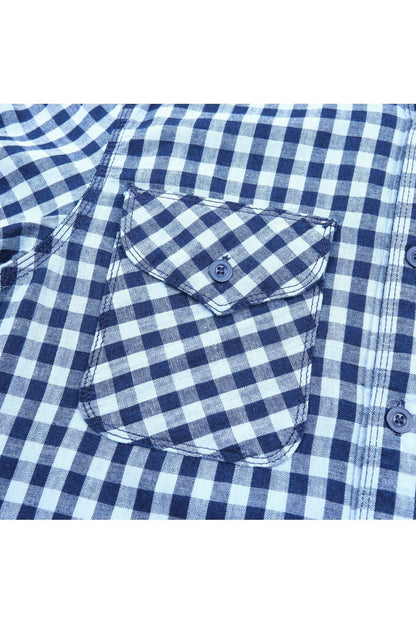 Wells Gingham Workwear Shirt - Indigo - DUNE + SALT