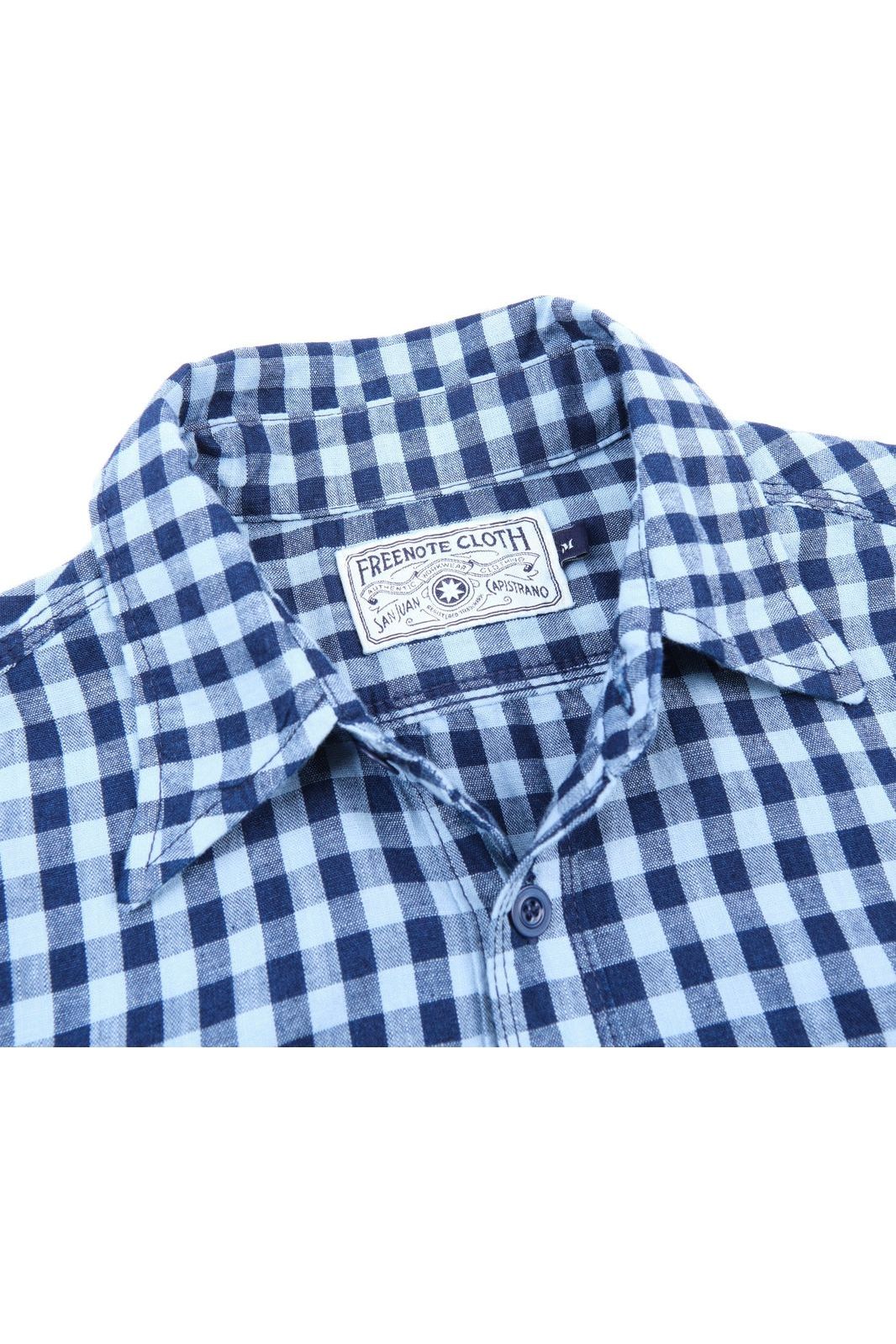Wells Gingham Workwear Shirt - Indigo - DUNE + SALT