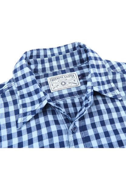 Wells Gingham Workwear Shirt - Indigo - DUNE + SALT