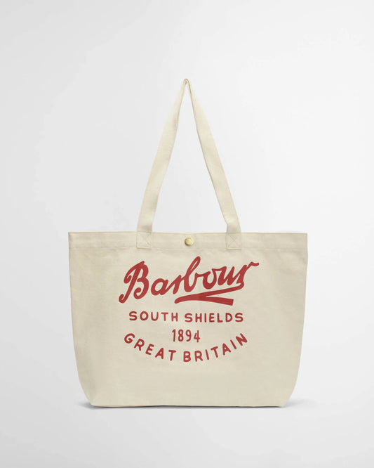 Script Tote Bag - Beige/Red Logo - DUNE + SALT