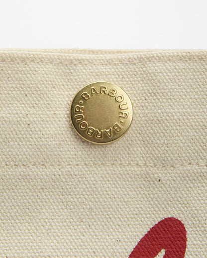 Script Tote Bag - Beige/Red Logo - DUNE + SALT