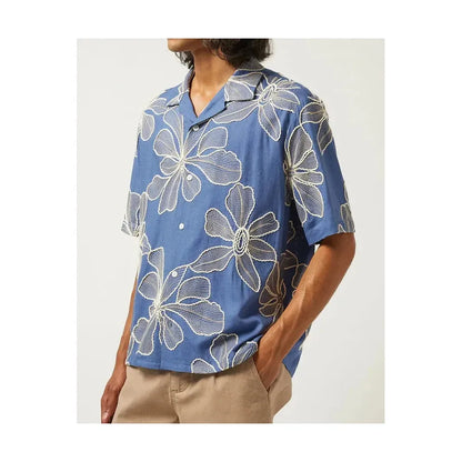 Applique Hawaiian SS Camp - Blue - DUNE + SALT