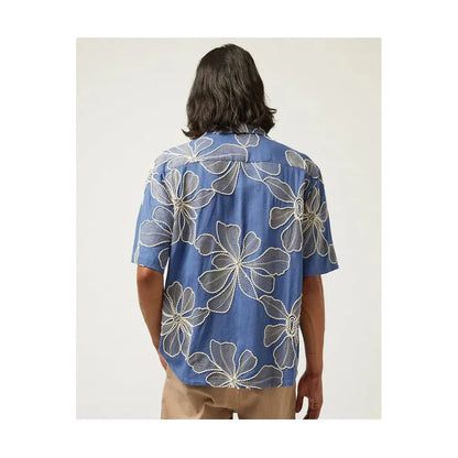 Applique Hawaiian SS Camp - Blue - DUNE + SALT