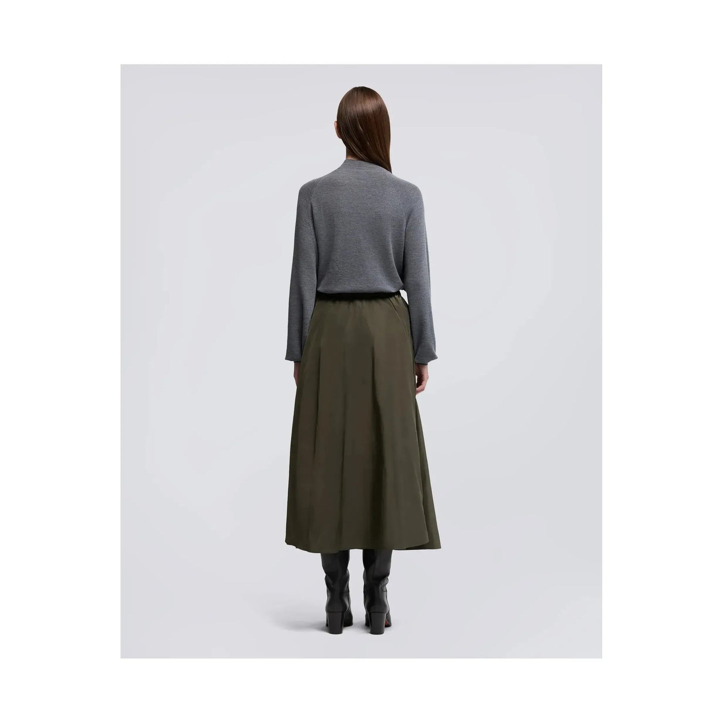 Midi Skirt with Pleats - Verde Green - DUNE + SALT