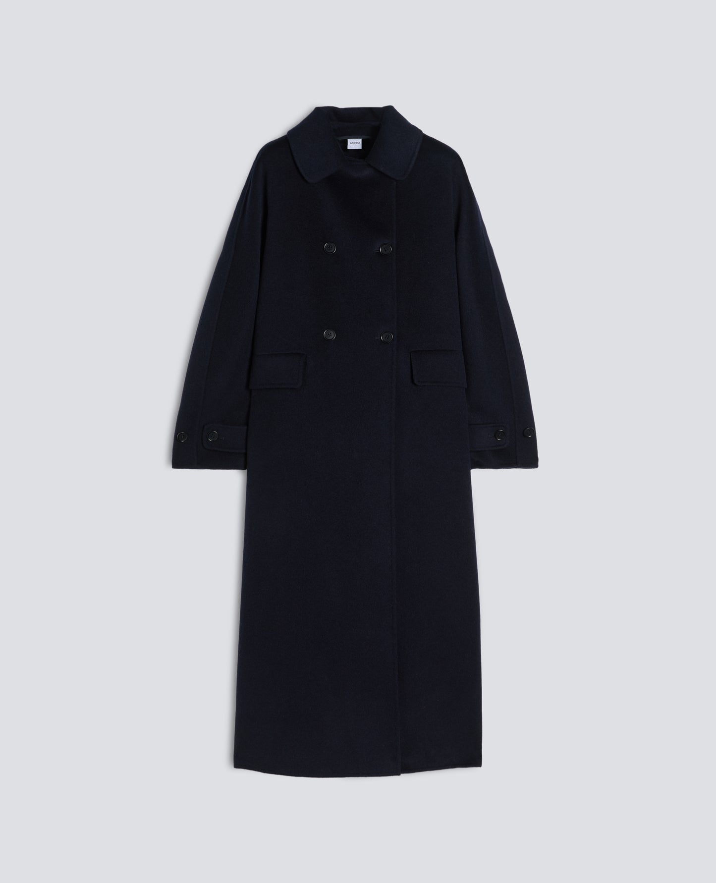 Aspesi Double Wool Coat - Blue Black