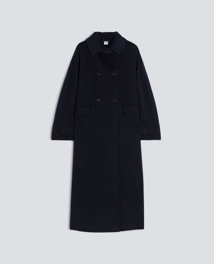 Aspesi Double Wool Coat - Blue Black