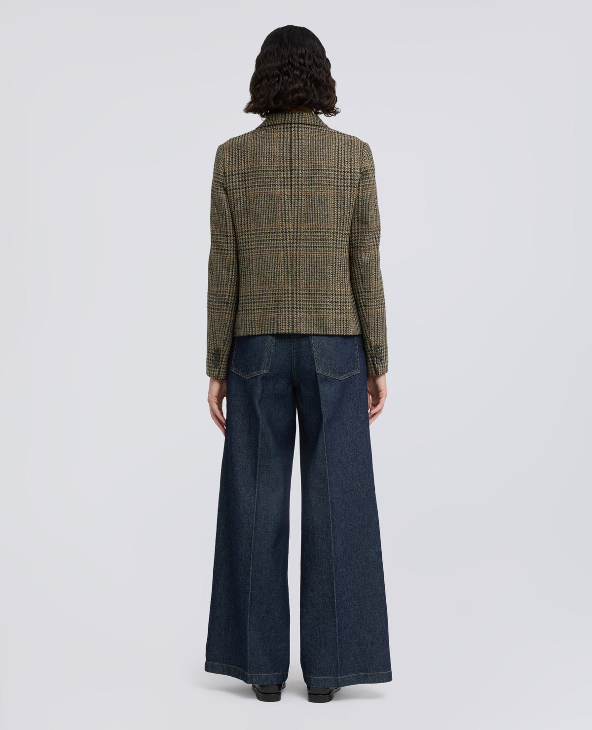 Aspesi Virgin Wool Jacket With Glen Plaid Pattern - Military Check Dark Slate Gray