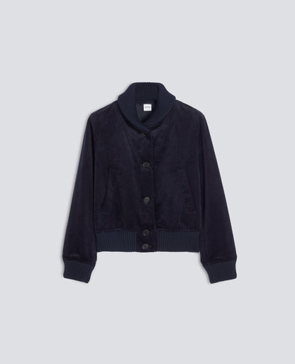 Aspesi Cotton Corduroy Jacket - Navy Black