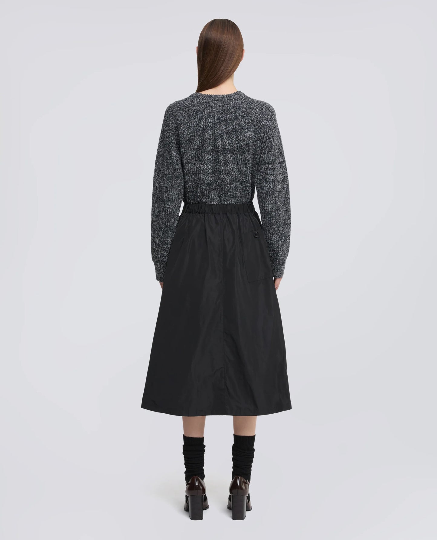 Aspesi Technical Polyester Lined Skirt - Navy Dark Slate Gray