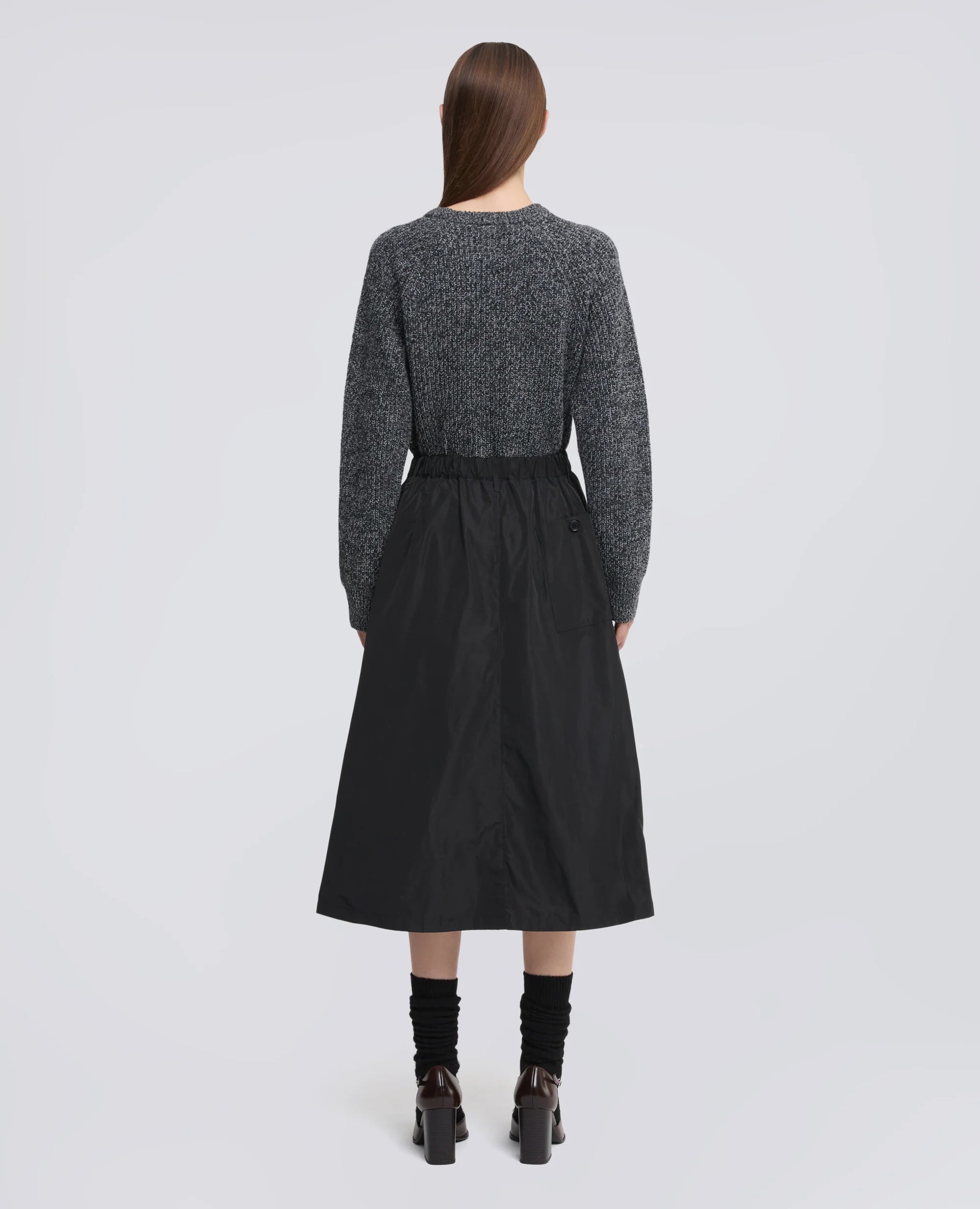 Aspesi Technical Polyester Lined Skirt - Navy Dark Slate Gray